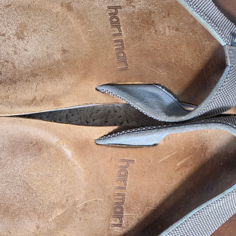 Hari Mari Flip Flops Leather Brown Grey Memory Foam Thong Sandals Mens‎ 11